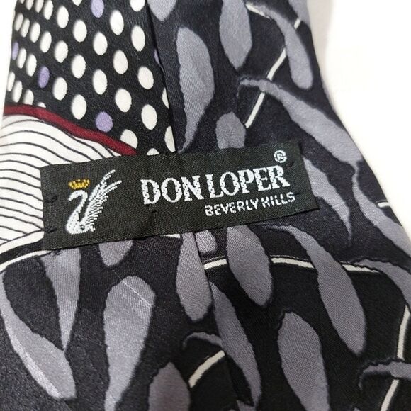 Vintage Don Loper Beverly Hills Multiprint Silk Tie - Picture 5 of 7